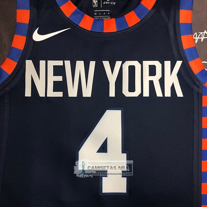 Camiseta New York Knicks Derrick Rose NO 4 Ciudad Edition 2019-20 Azul